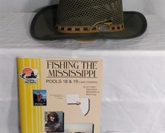 fishing hat and Mississipps fishing map and guide book