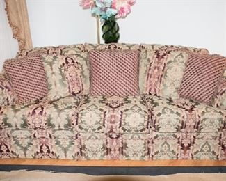H-21 6ft Pink, Cream Floral Sofa-$95.00
77”L
36”D
