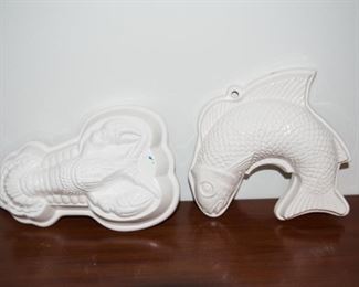 H-36 Lot of 2 Lobster/Fish Baking Molds-$13.95