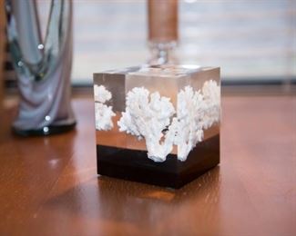 H-53 White Coral Encased Paperweight-$12.00