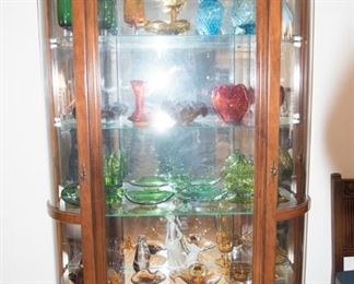 H-56Lighted Oval Curio Cabinet with 5 Glass Shelves $175.00
80”H
12”D
46”W
