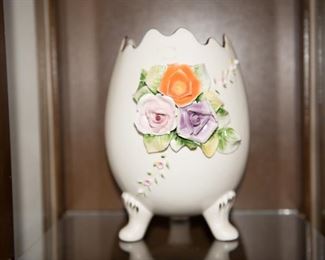 H-283 Porcelain Egg Shape  8” Footed Vase $22.00