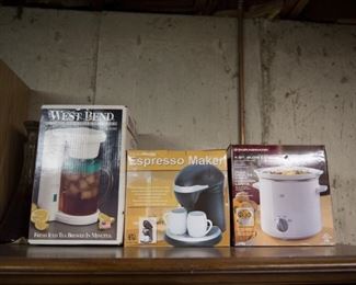 H-68 Ice Tea Maker $8.00. Espresso Maker $10.00.  4Qt. Crockpot $6.00