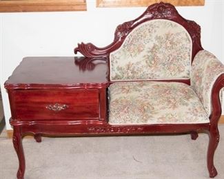 H-112 Upholstered Settee 59x21x26-Table Height $55.00