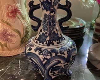 H-93 Seymour Mann Double Handled Porcelain Vase 11”  $24.95