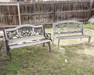 H-107 Iron/Wood Outdoor Benches 4ft $75/each