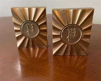 H-111 Brass Bookends “P” $15/pair