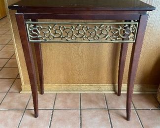 H-190 Accent Table with Gold Design 27x12x30 $25.00