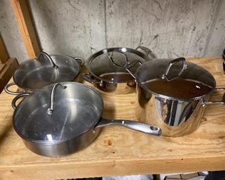 H-191 Lot of 4 Cuisinart Pots and Pans $45.00