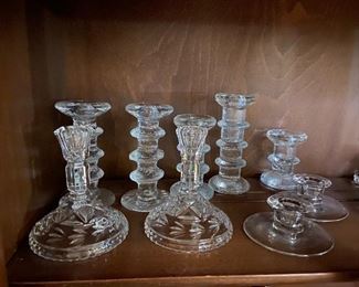 H-222 Lot of 8 Crystal Candlesticks $15.00