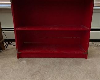 H-286  Red Painted Bookcase 30x25.5x9.5 $20.00