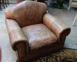 Bob Timberlake tan upholstered leather chair