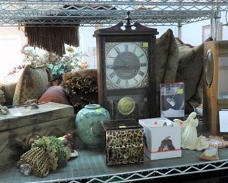 Nice selection of decorative items including an antique gum ball machine
