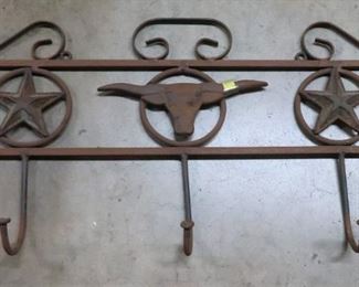 Texas wrought iron decorative rack