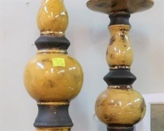 Gold ceramic candle holders