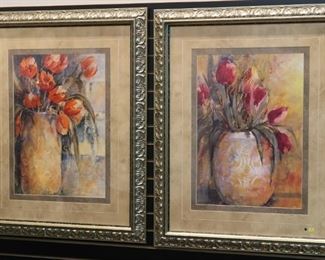 Pair of colorful floral prints