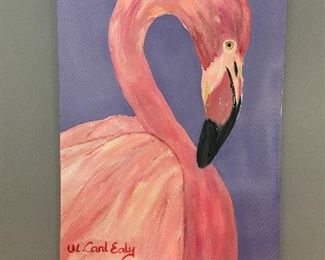 LARGE canvas flamingo by Carl Ealy