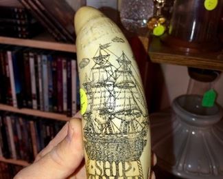 Nice vintage repro resin scrimshaw piece