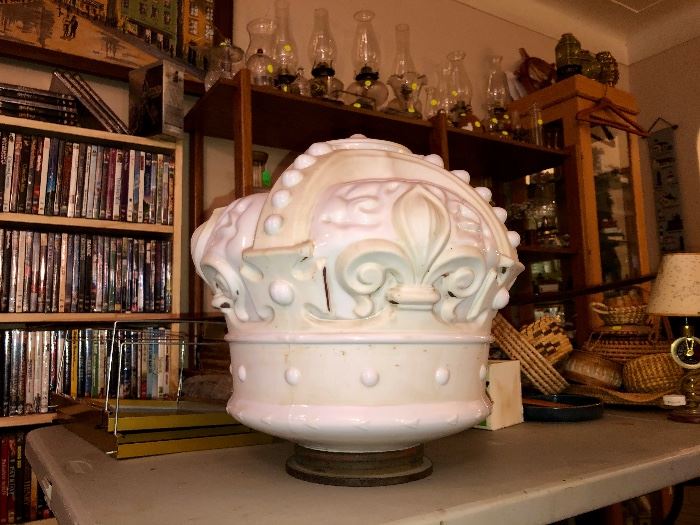 Standard Oil gas pump globe, was once a Red Crown...two toned red and white.