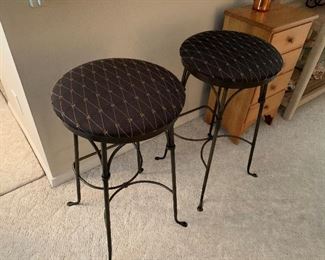 Wroght Iron Custom Fabric Stools paid  $700 for pair.  Priced at $350 for pair.  Pre Sales Available 