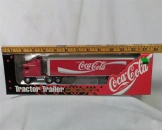 Coca Cola die cast tractor and trailer
