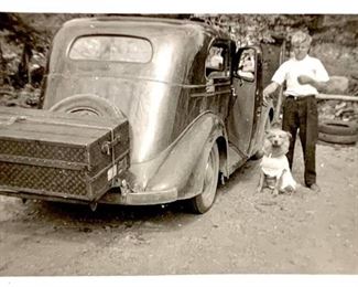 This is a picture taken of the present with the trunk in approximately the late 1930's. The boy in the picture is the son of the original owner.