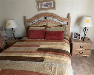 Queen Bedroom Set: Bed (w mattress and box spring), 2 night stands, and one dresser. $875. Like new!