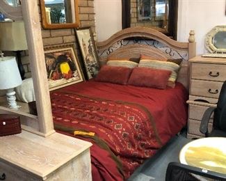 Queen bedroom set. Entire Bed, Dresser, 2 night stands. Like new! $749