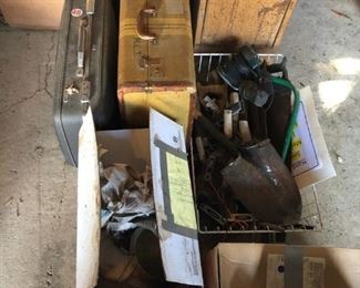 Vintage and 70s suitcases/box lots