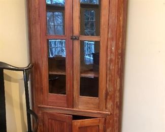 SOLD VINTAGE ANTIQUE CORNER CABINET FROM HOME UP NORTH $475.00 85" tall 36"across