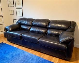 Leather Center black leather sofa