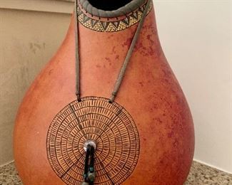 Painted gourd by John Gibson "Medicine Wheel"