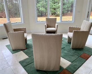 W. Schillig Contemporary Suede Arm Chairs