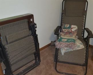 3 Anti gravity chairs, one new in box, two Like New