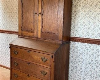 Gorgeous Antique Handmade Butternut Secretary