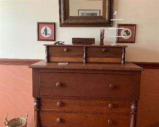 Stunning Cherry 4 Drawer Antique Chest with Stackable drawer box on top