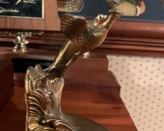 Brass Bird in Flight Bookends