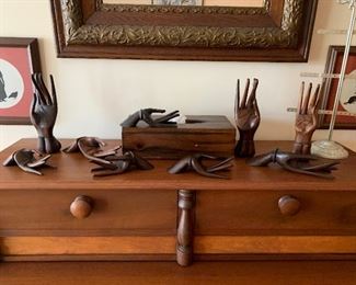 Collections of wooden vintage hands