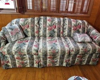 Floral 3 Seat Couch with 2 Pillows