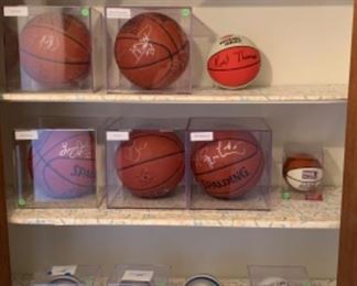 Basketball autographs include: Pat Riley, Mitch Richmond, Larry Johnson, Jason Kidd, Damon Stoudamire, Kevin Garnett & Kurt Thomas.