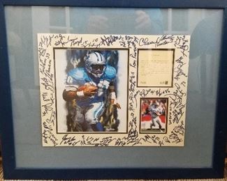This came from a previous client that took the entire season to collect all the teams autographs to include Barry Sanders. One of a kind!