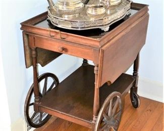 TEA CART AND SHEFFIELD ENGLAND COFFEE/TEA SET