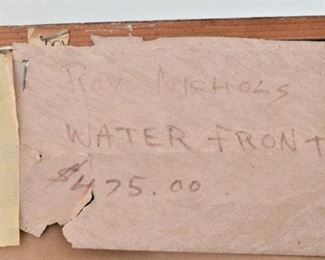 ORIGINAL PRICE TAG SIGNED BY ARTIST ROY NICHOLS