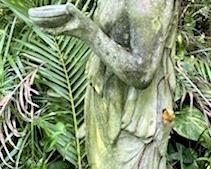 SIDE VIEW OF GARDEN STATUE - 6 FOOT TALL