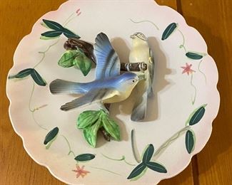 Collectible Plate Three D Birds Hand Painted
