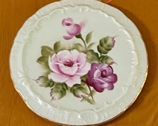 Collectible Plate Hand Painted Roses