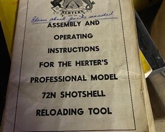 Herter's Professional Model 72N Shotshell Reloading Manual Supplies