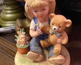 Homco Figurine Lil Girl and Teddy