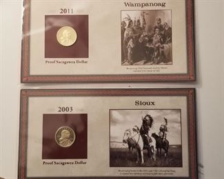 coin lot 2003S  and 2011 sacagawea proof on collector cards  $10 