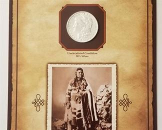1879 Morgan Silver Dollar Legends of the West Card Chief Joseph uncirculated  $60.